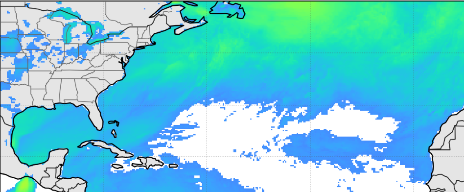 Tropical wind and wave field visualization over the Atlantic